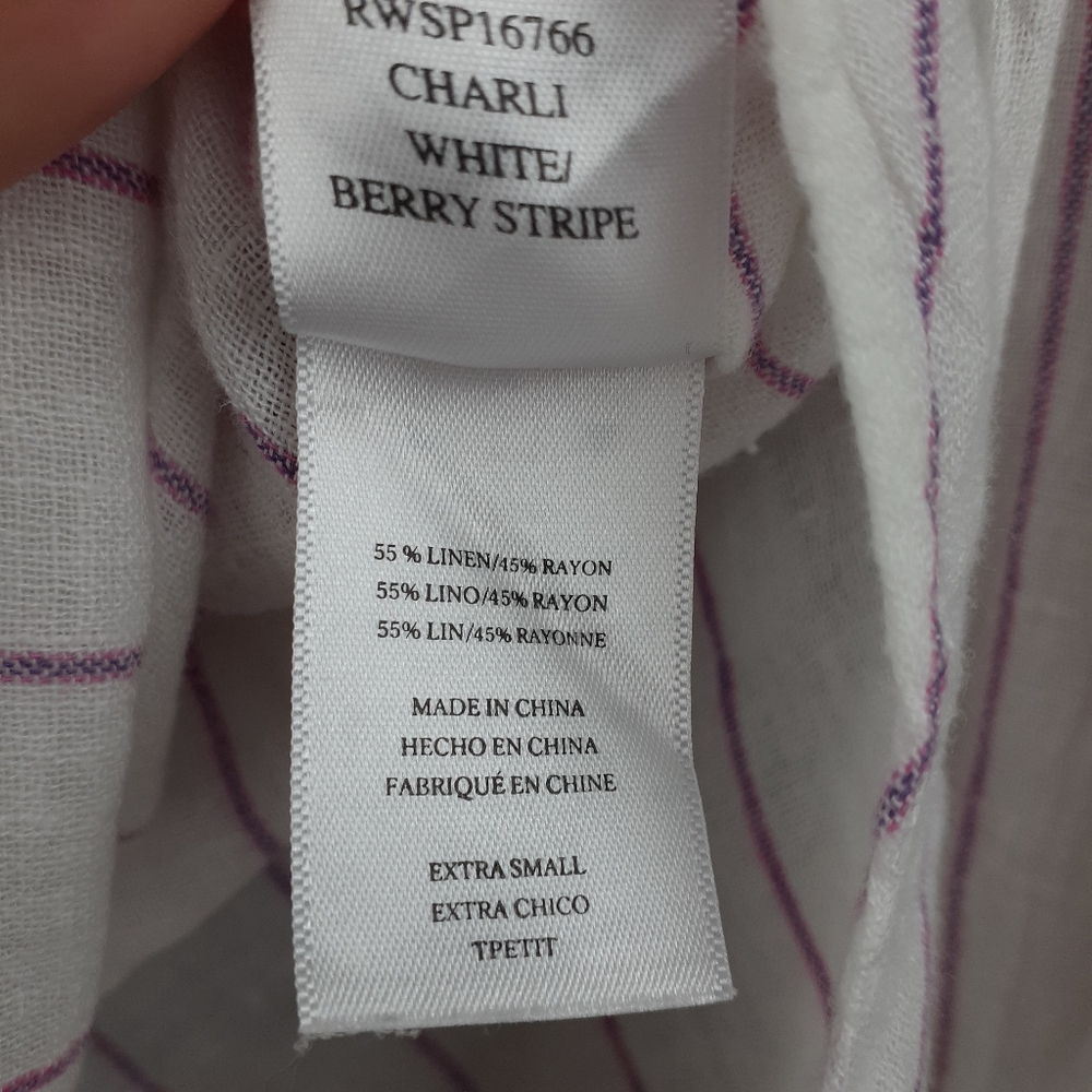 Rails Charli Mixed Stripe Linen Blend Beachy Butt… - image 5